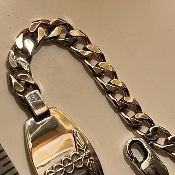 NWOT Italian Curb 925 Medical Bracelet - Picture 3 of 9